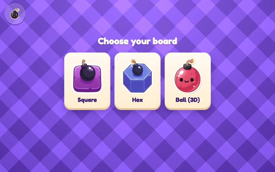 Minesweeper — choosing between square, hex and 3D ball boards